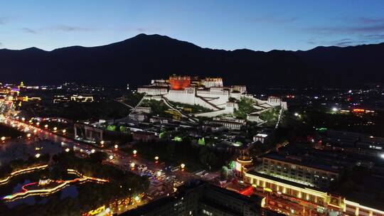西藏拉萨布达拉宫航拍