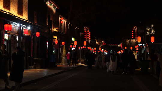 灯笼 夜景 景区 广府古城 广府 古城 红灯笼