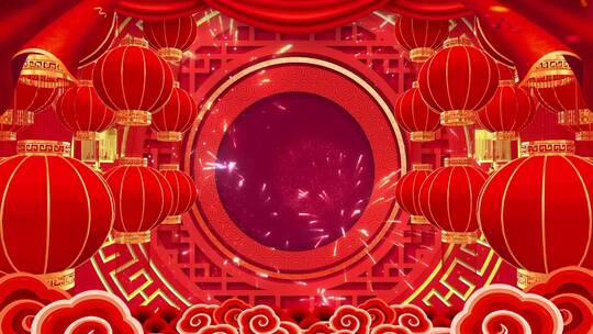 中国风锣鼓开场大气舞台背景视频