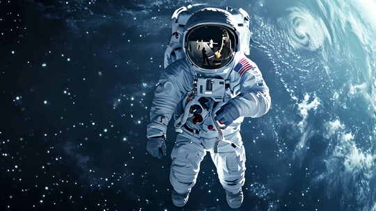太空中的宇航员视频素材模板下载