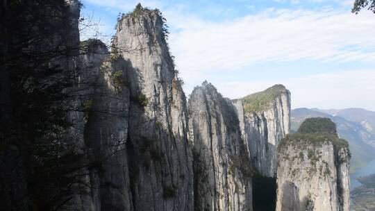 地质地貌森林湖北省5A景区恩施大峡谷风景