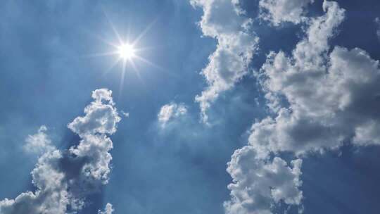 蓝天白云晴空空境 流动的云 时间变化