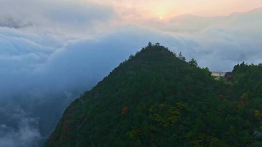 重庆巫山三峡红叶云海延时美景视频素材模板下载