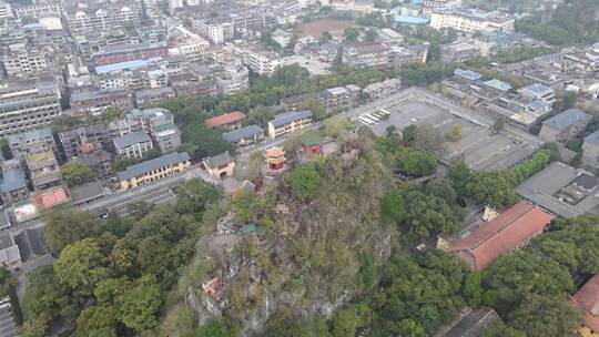 航拍广西桂林独秀峰王府景区