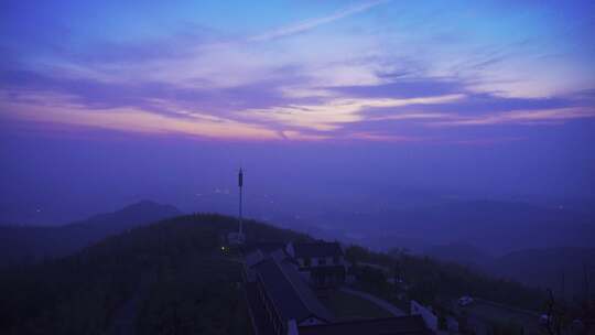 杭州萧山寺坞岭山与自然空间博物馆日出风景