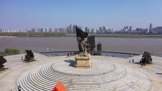 南昌起义建军雕塑广场视频素材模板下载