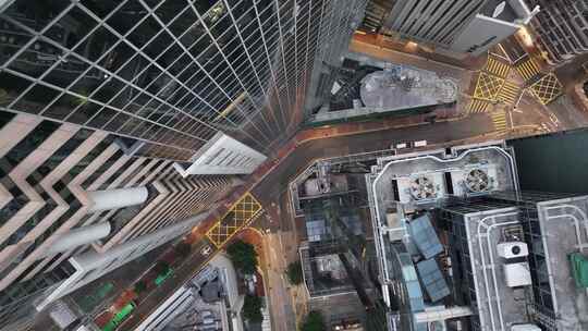 俯拍香港高楼建筑