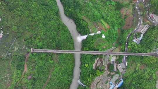 马岭河峡谷瀑布群航拍