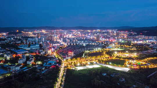 云南楚雄市夜景