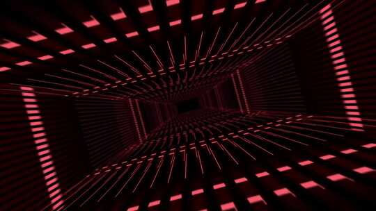 3D数字技术动画无限隧道红4K