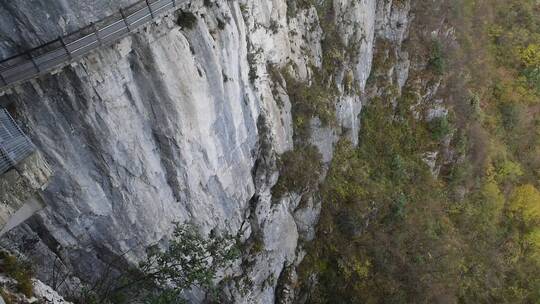 湖北省5A景区恩施大峡谷绝壁栈道风景旅游