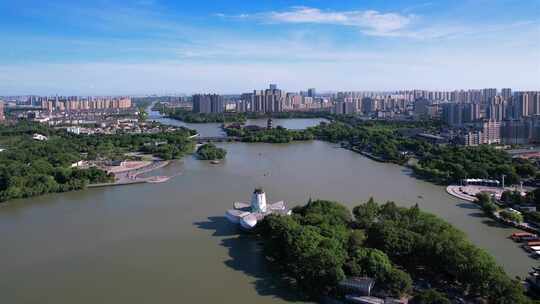 浙江省嘉兴平湖市东湖景区航拍风光