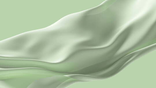 抽象柔情绿丝背景奢华波浪布缎面柔和彩色面