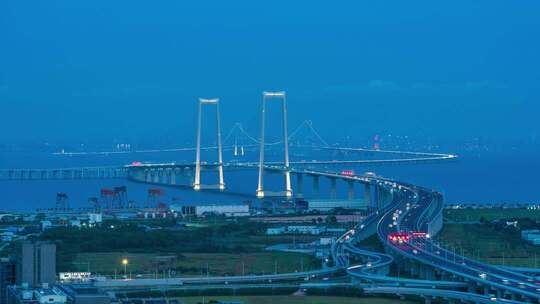 深中通道国庆假期车流日转夜延时