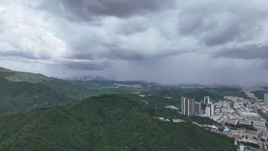 深圳阳台山、山脉暴雨航拍