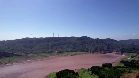 河南济源黄河三峡夏日航拍4k