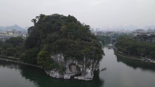 航拍广西桂林旅游城市旅游景点视频素材模板下载