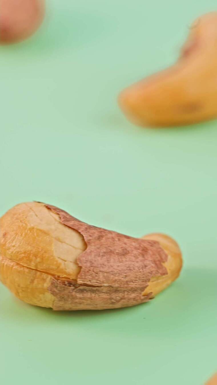 微距特写带皮腰果  紫皮腰果