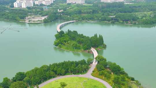 安徽省合肥市蜀山区翡翠湖景区城市地标风景