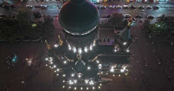 哈尔滨索菲亚教堂城市航拍