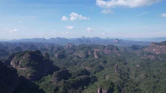 广东丹霞山5A景区丹霞地貌航拍