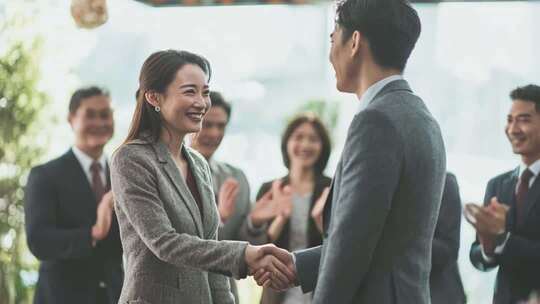 商务合作商务人士商务签约商务握手商务办公
