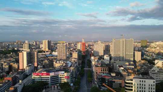 广西玉林建设玉林城站路航拍