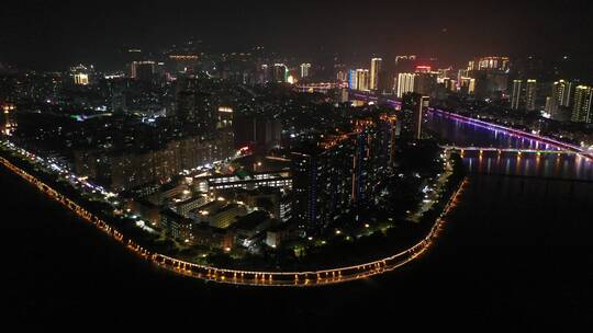 泉州夜景航拍晋江夜景安溪夜景唯美城市夜景