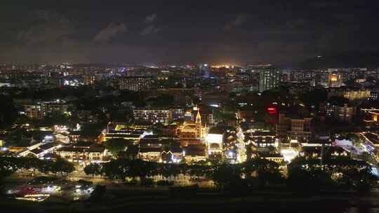 福州闽江两岸烟台山中洲岛江心公园CBD夜景