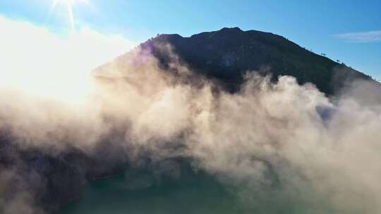 湖，伊延，火山，火山口