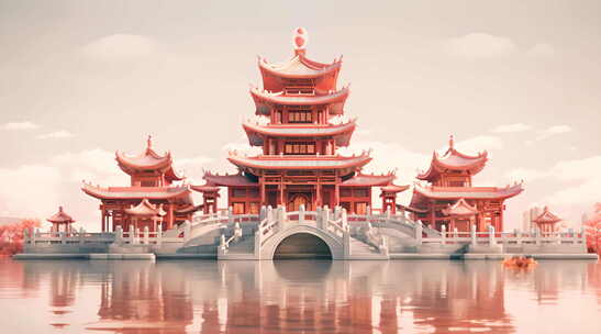 3D中国风宫殿背景