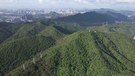 航拍深圳南山塘朗山公园