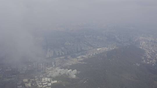 杭州灵隐雪下雪航拍