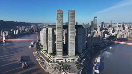 重庆朝天门渝中区地标建筑航拍