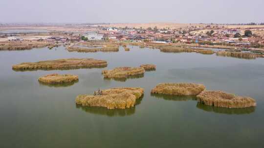 内蒙古托县南湖湿地公园视频素材模板下载