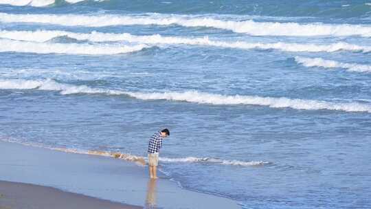 俯瞰热带海滨风光 沙滩椰林相伴