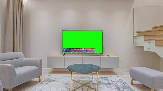 客厅电视播放新闻节目字幕条