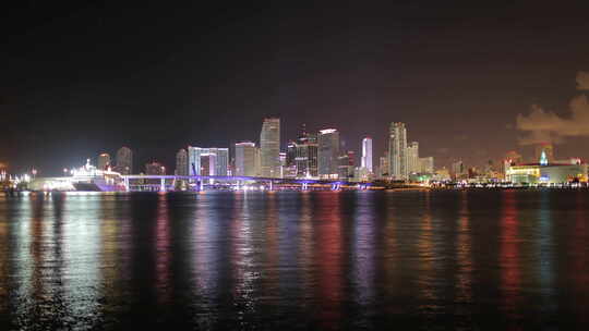 迈阿密的夜间延时视频素材模板下载