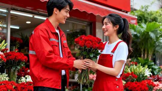 新年情侣温馨浪漫家庭家人春节人物