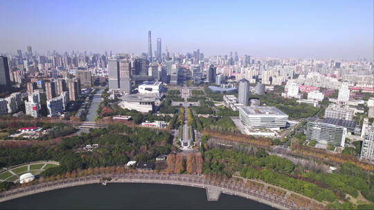 上海世纪大道中轴线航拍视频素材模板下载