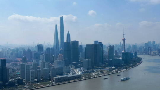 上海陆家嘴金融中心延时航拍视频素材模板下载