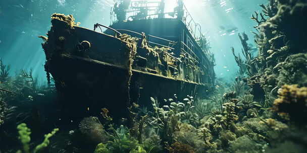 海底遗迹沉船潜艇佛像4K