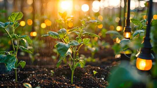 智慧农业科技培育 植物生长温室环境现代农
