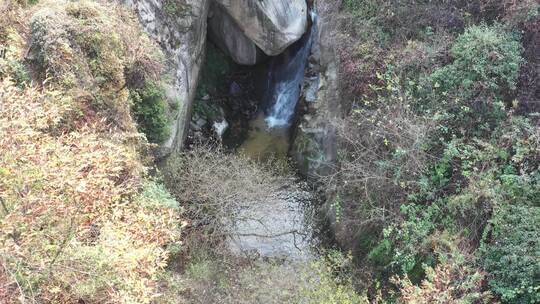 航拍秦岭秋天景色