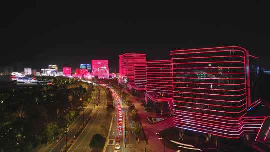 上海滴水湖夜景灯光秀  城市夜景 灯火辉煌