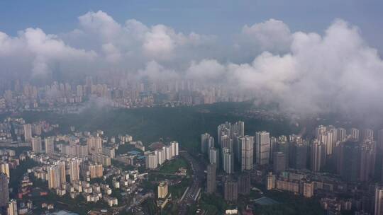 重庆天空之下山城航拍素材