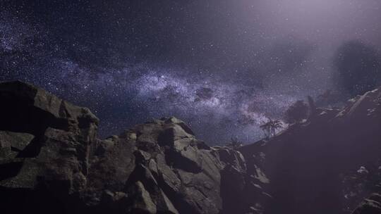 峡谷区的星空银河