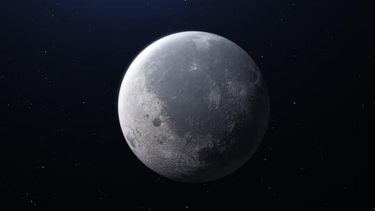 4K尺寸月亮月球自转视频+AE工程