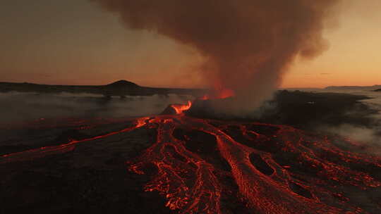 火山口景观视频素材模板下载