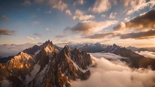 高山云海日出壮丽景观